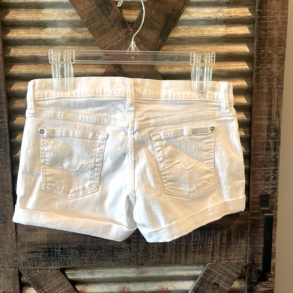 7 for all mankind  white jean shorts size 26